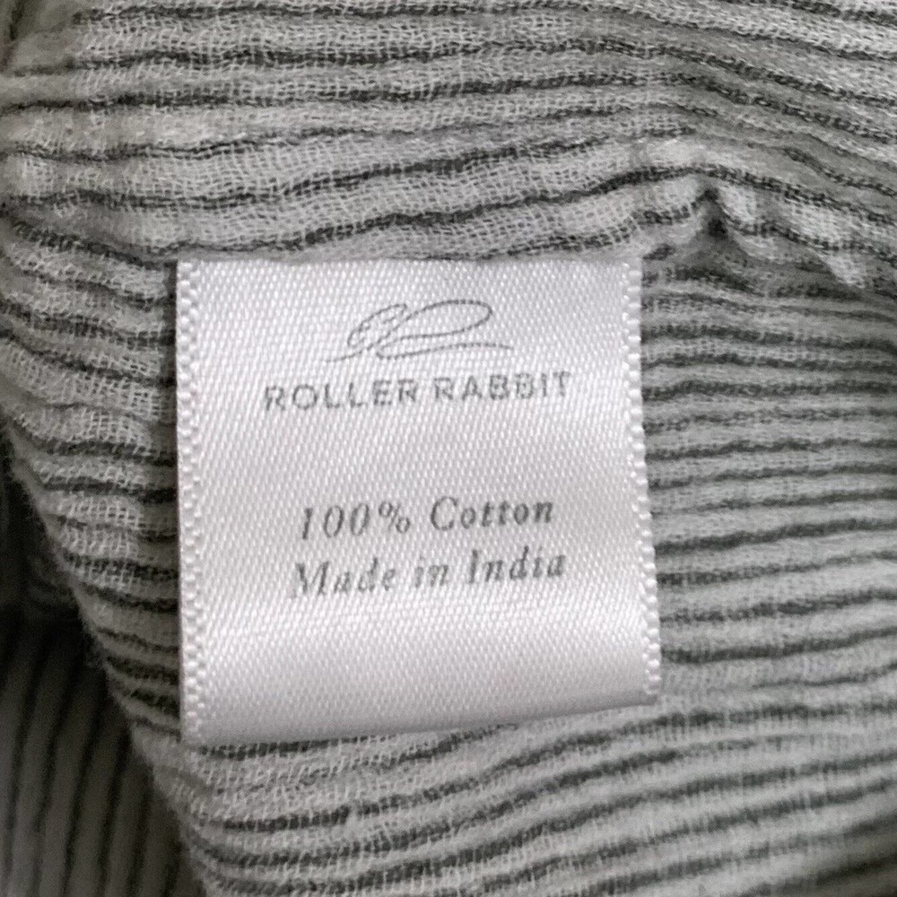 Anthropologie Roller Rabbit Top Womens Small Gray White Pinstriped Casual Shirt - Picture 5 of 9